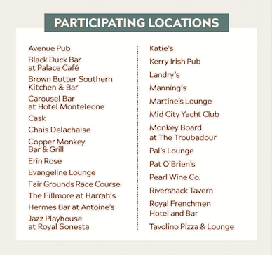 Bar Shots Participating Locations